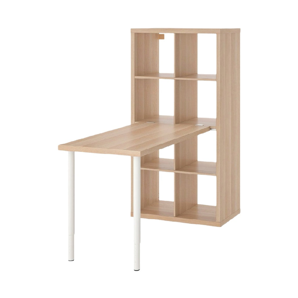 Desk with Shelving Unit for Home Office in Engineered Wood - 120 x 60 x 150