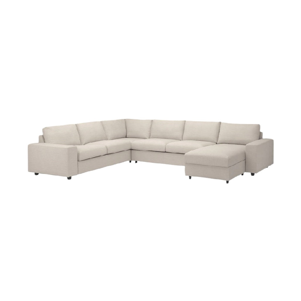 L-shaped sectional sofa for living room in fabric - 230 x 150 x 85