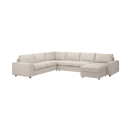 L-shaped sectional sofa for living room in fabric - 230 x 150 x 85